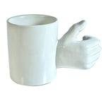 Ceramic Mug Hand-Shaped Design Ergonomic Handle