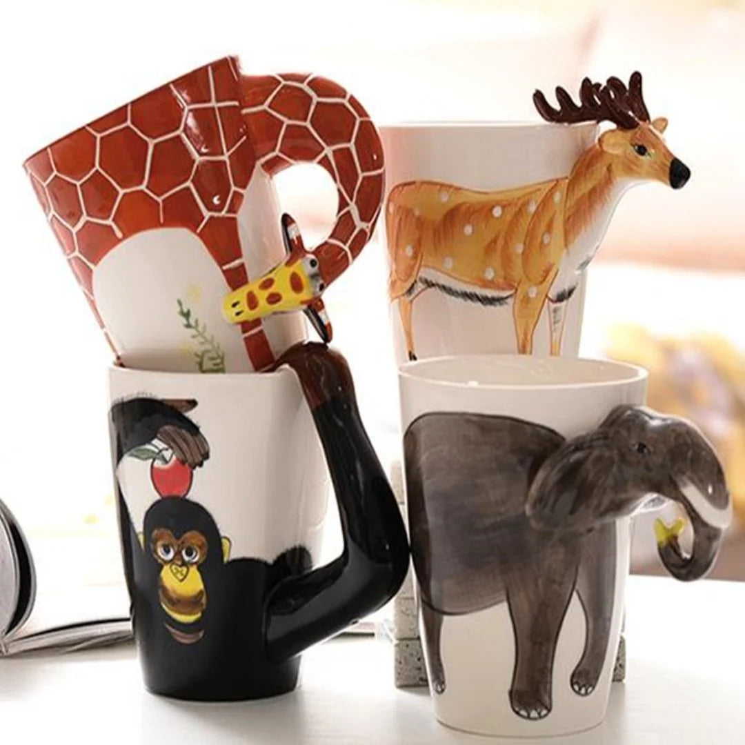 Ceramic Mug Porcelain Jungle Design 13.5 Fl Oz