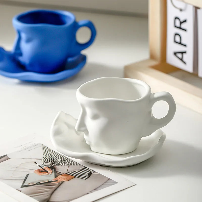 Ceramic Mug Sculpted Face Design Dishwasher Safe