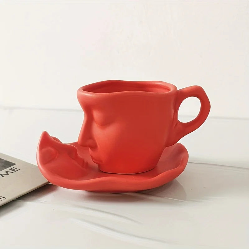 Ceramic Mug Sculpted Face Design Dishwasher Safe