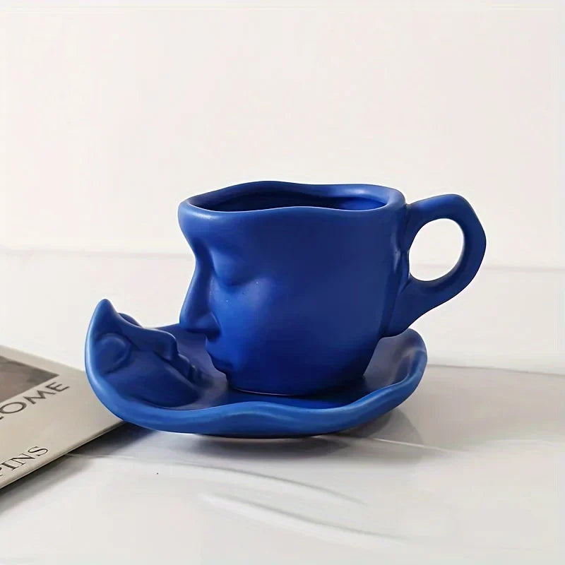 Ceramic Mug Sculpted Face Design Dishwasher Safe