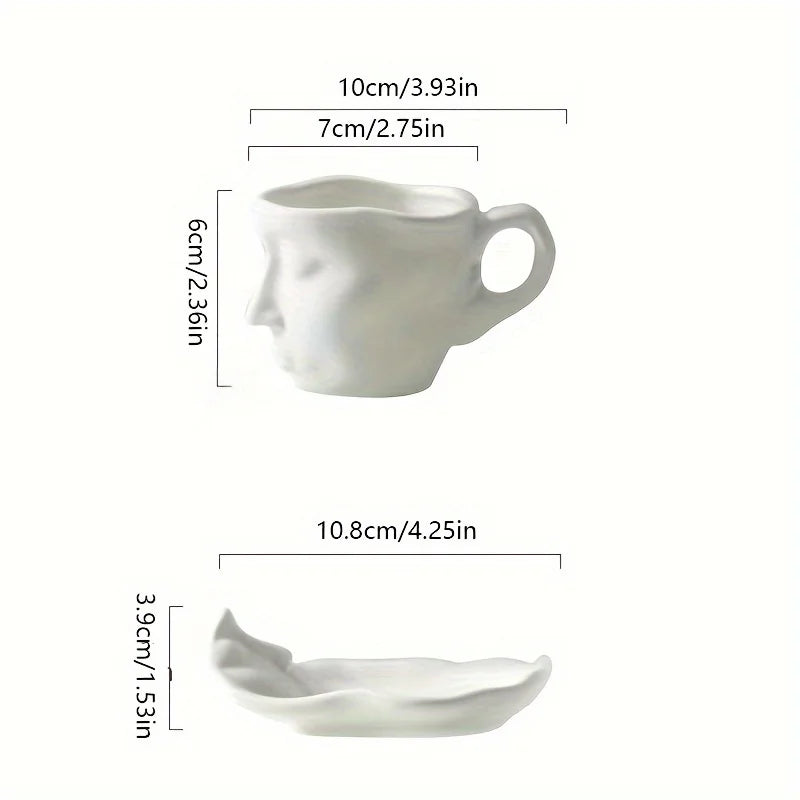 Ceramic Mug Sculpted Face Design Dishwasher Safe