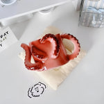 Ceramic Mug Sculpted Octopus Tentacle Handles 11.8 Fl Oz