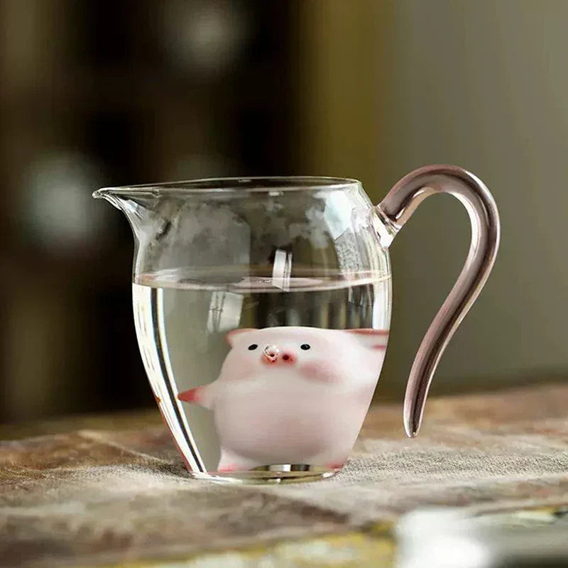 Ceramic Pig Figurine Miniature Tea Tray Decoration