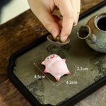 Ceramic Pig Figurine Miniature Tea Tray Decoration