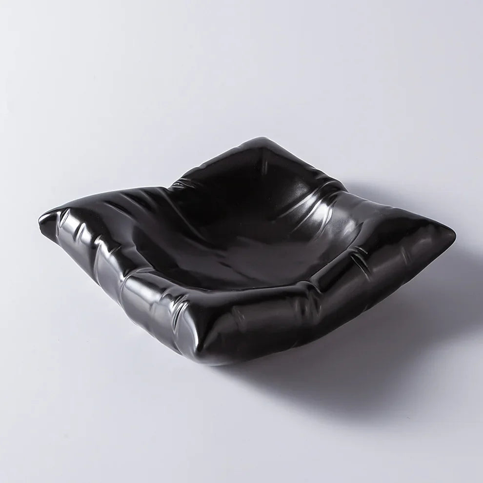 Ceramic Plate Pillow-Shaped Glazed Oven & Microwave Safe