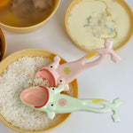 Ceramic Serving Spoon Frog Design Long Handle Glazed Finish