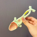 Ceramic Serving Spoon Frog Design Long Handle Glazed Finish