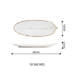 Ceramic Tray Feather-Shaped Non-Slip Base