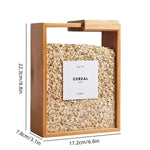 Cereal & Dry Food Dispenser Bamboo Frame Airtight Lid