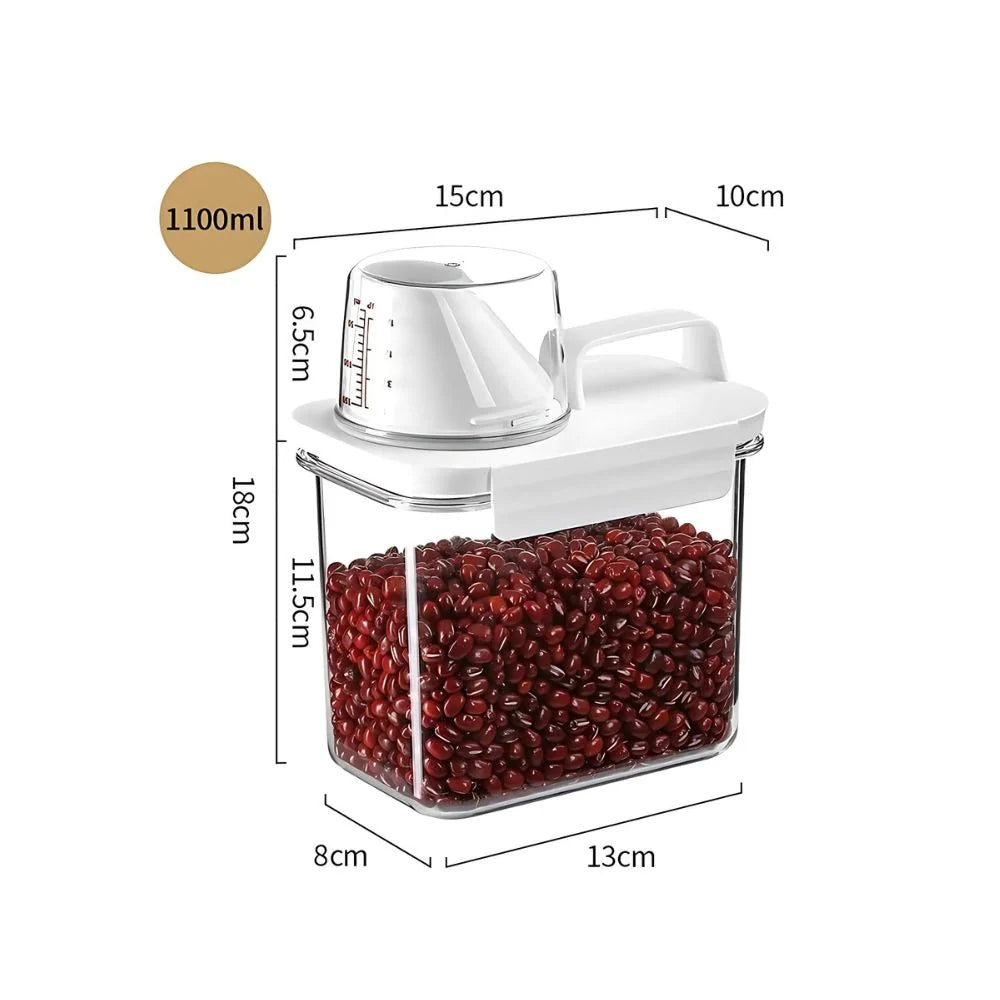 Cereal & Grain Storage Container Clear Stackable Flip-Top Lid