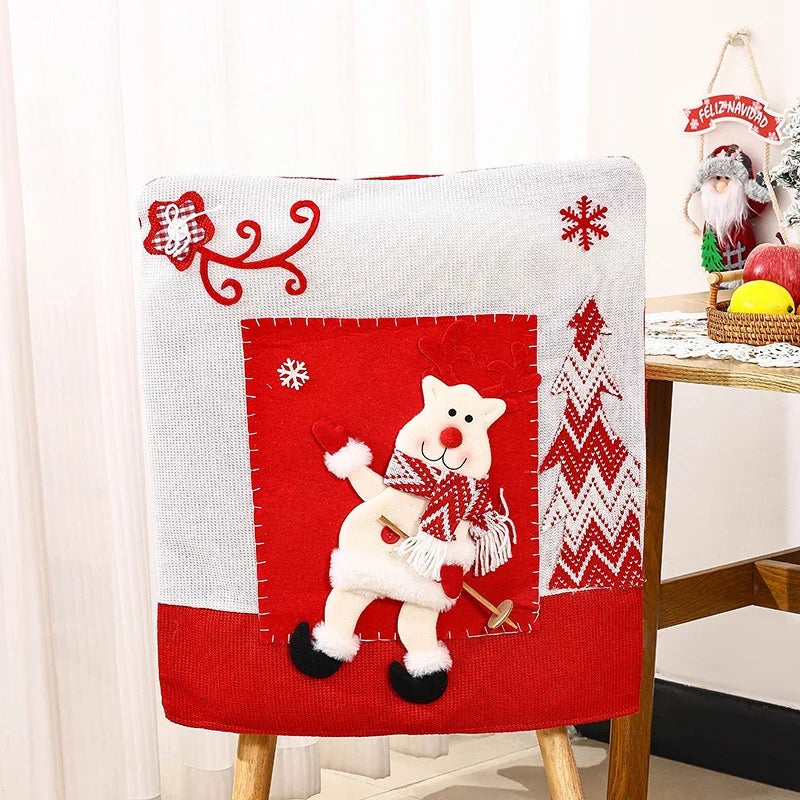 Chair Cover Santa Claus Motif Universal Fit Machine-Washable