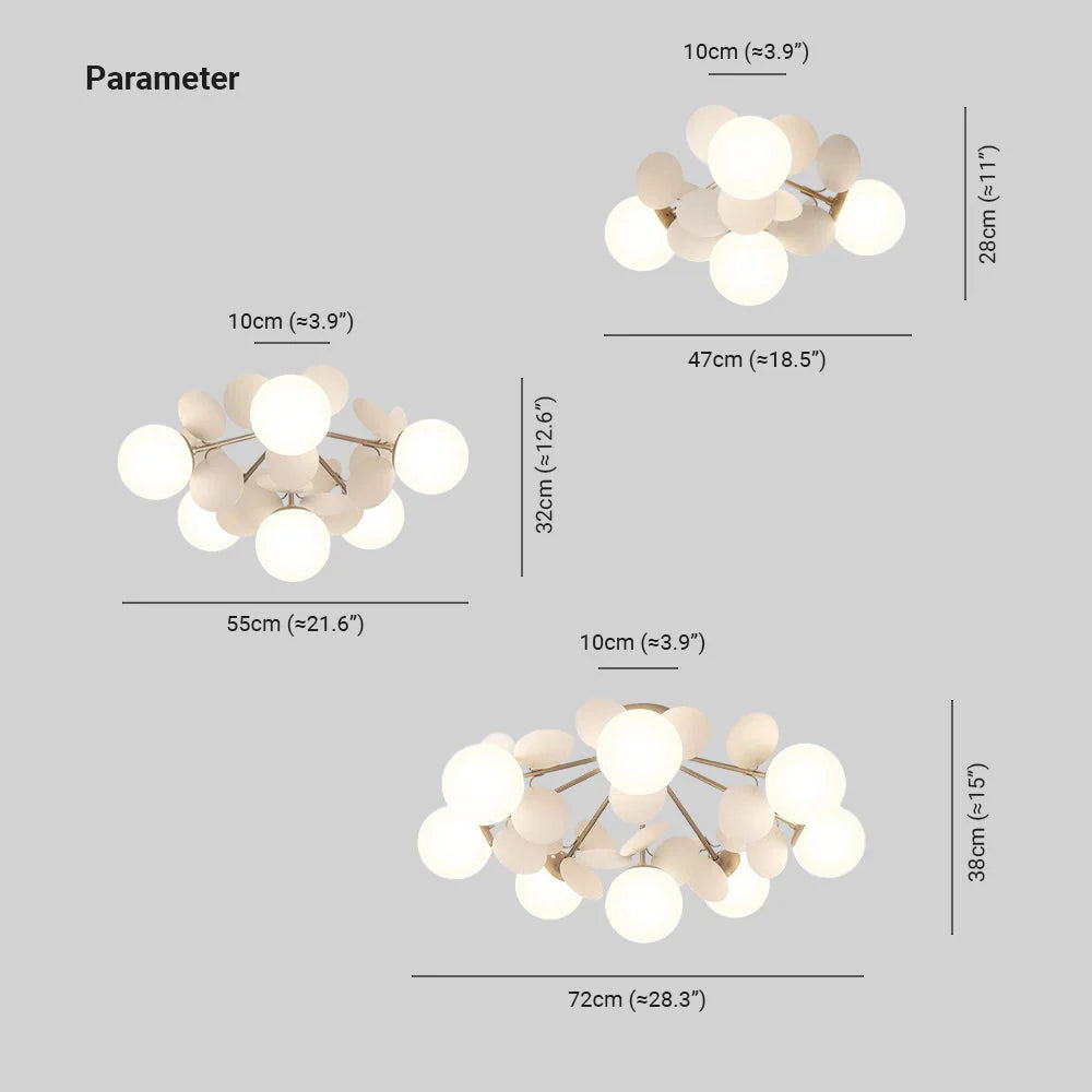 Chandelier Flower Branch Semi-Flush LED
