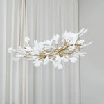 Chandelier U-Shaped Design Handmade Ceramic Elements