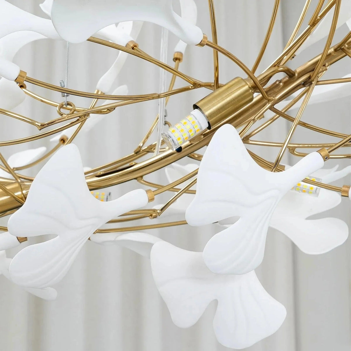 Chandelier U-Shaped Design Handmade Ceramic Elements