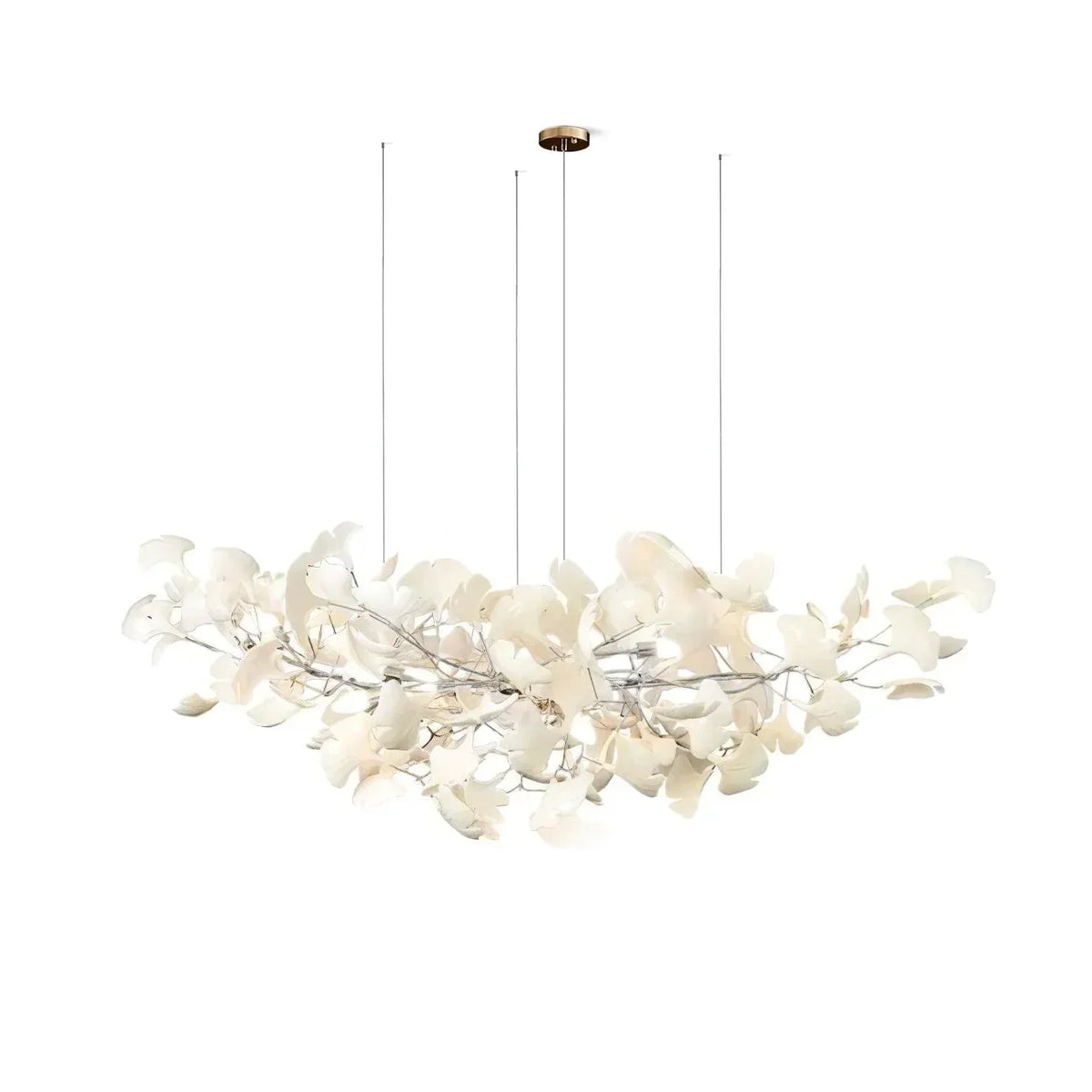 Chandelier U-Shaped Design Handmade Ceramic Elements