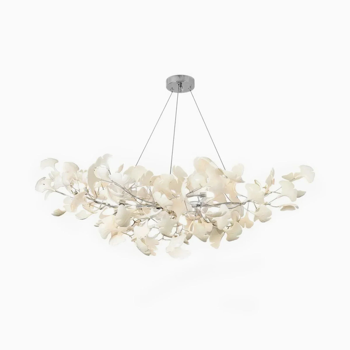 Chandelier U-Shaped Design Handmade Ceramic Elements