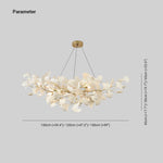 Chandelier U-Shaped Design Handmade Ceramic Elements