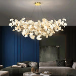 Chandelier U-Shaped Design Handmade Ceramic Elements