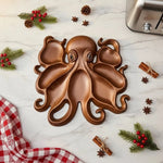 Charcuterie Board Handcrafted Octopus Design Recycled Wood