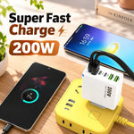 Charger 200W Six-Port Fast Charging for Multiple Devices