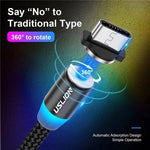 Charging Cable Magnetic Nylon-Braided With LED Indicator