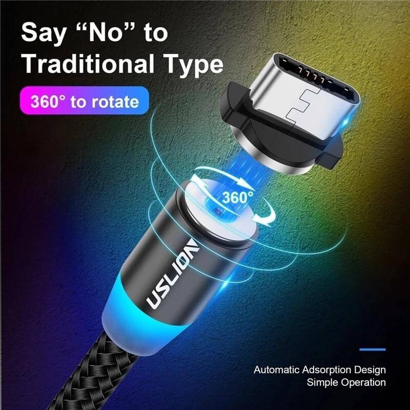 Charging Cable Magnetic Nylon-Braided With LED Indicator