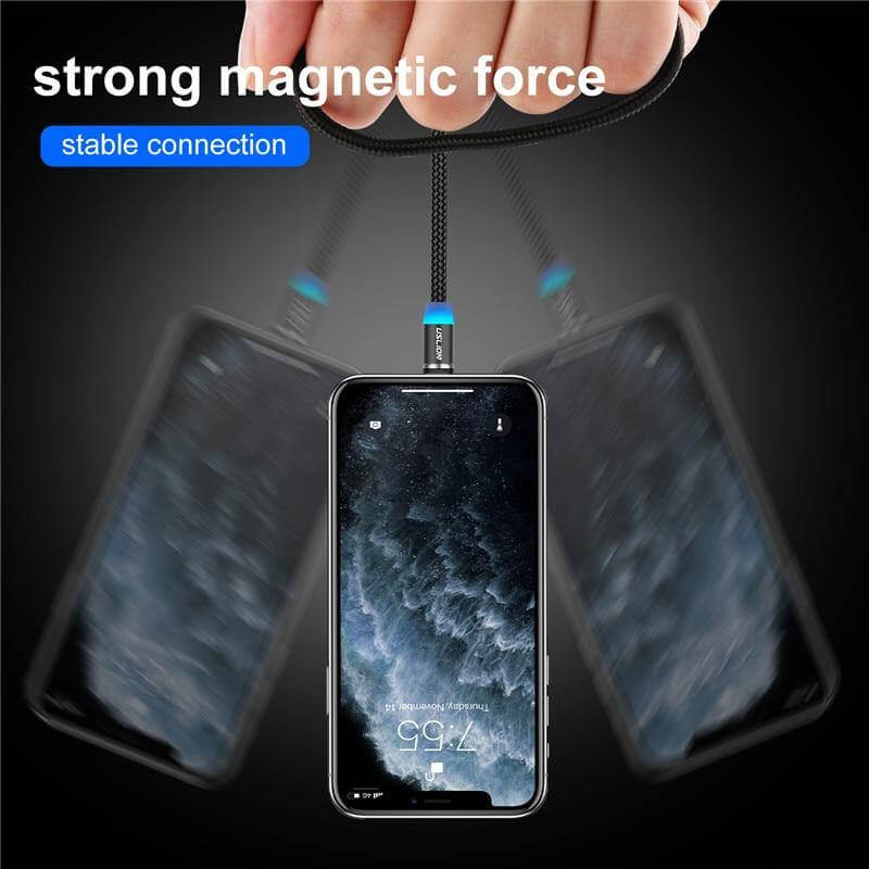 Charging Cable Magnetic Nylon-Braided With LED Indicator