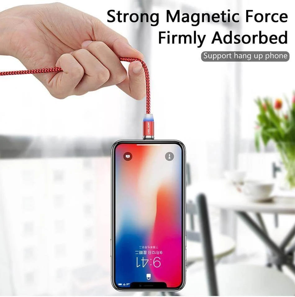 Charging Cable Magnetic Nylon-Braided With LED Indicator