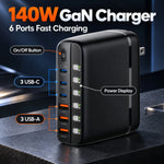 Charging Station Six-Port GaN 140W Power Display