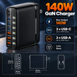 Charging Station Six-Port GaN 140W Power Display