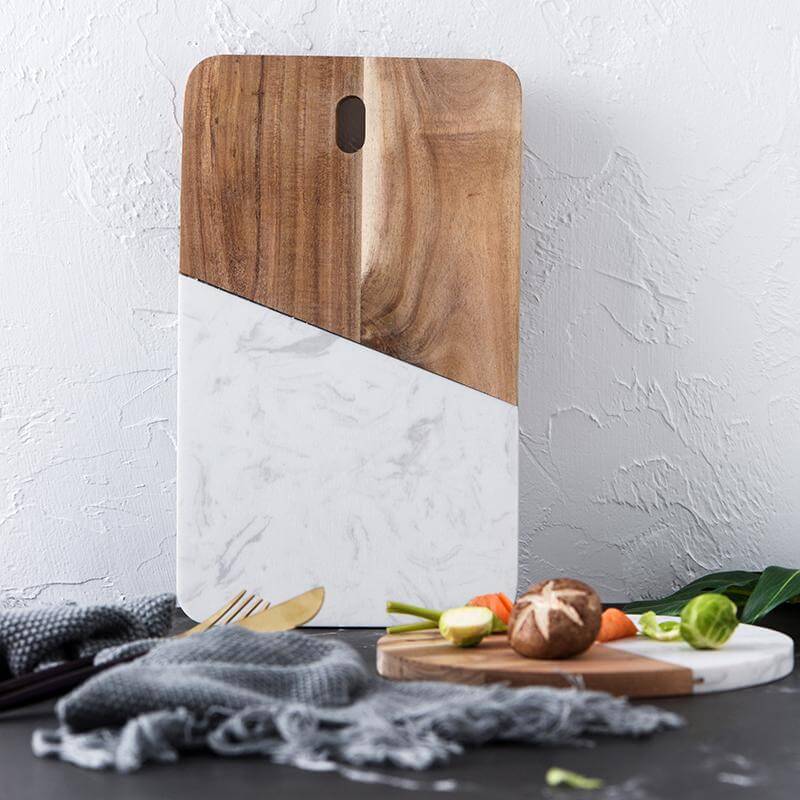 Cheese Board Marble & Wood Handmade Serving Board