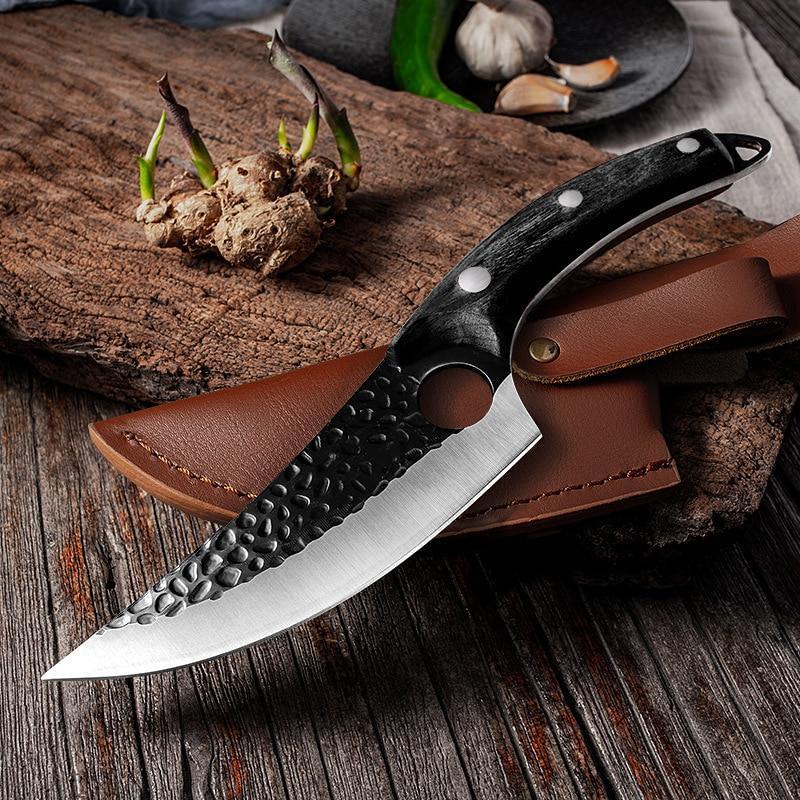 Chef Knife Hand-Forged Stainless Steel Rosewood Handle
