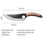 Chef Knife Hand-Forged Stainless Steel Rosewood Handle