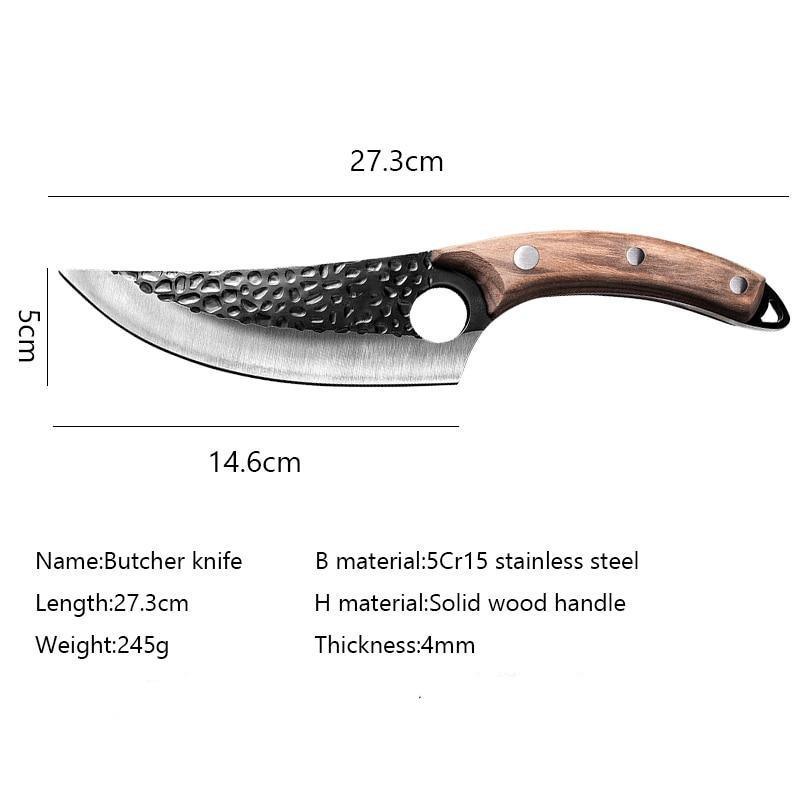 Chef Knife Hand-Forged Stainless Steel Rosewood Handle