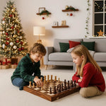 Chess Set Folding Walnut Wood Complete Piece Set