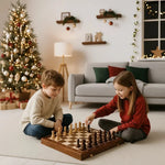 Chess Set Folding Walnut Wood Complete Piece Set