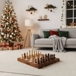 Chess Set Folding Walnut Wood Complete Piece Set