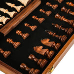 Chess Set Folding Walnut Wood Complete Piece Set