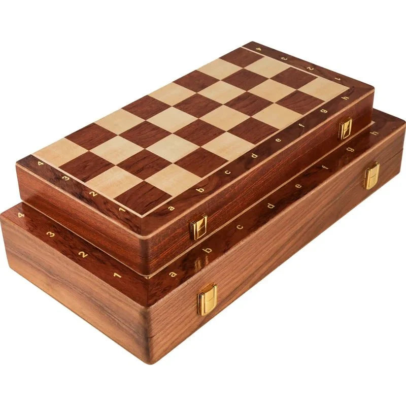 Chess Set Folding Walnut Wood Complete Piece Set