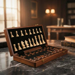 Chess Set Solid Wood Folding Board with Storage