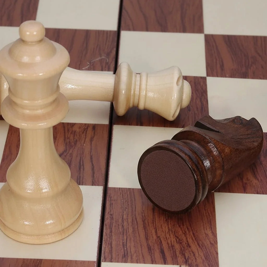 Chess Set Solid Wood Folding Board with Storage