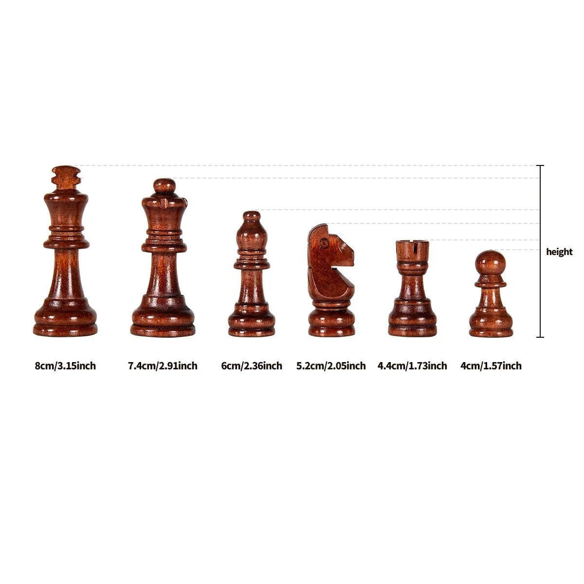 Chess Set Solid Wood Folding Board with Storage
