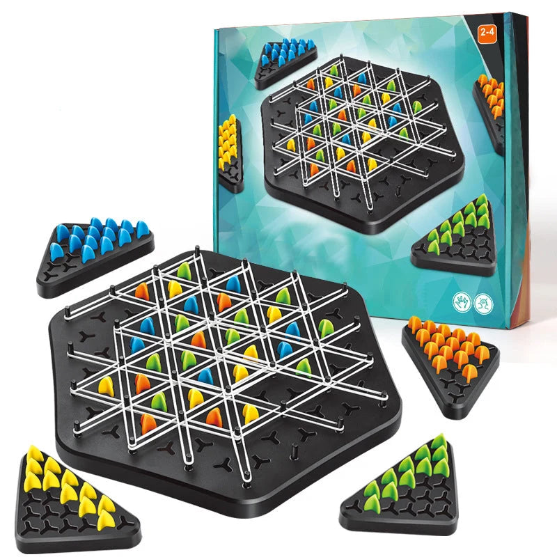 Chess Set Wood Pieces & Rubber Bands Portable