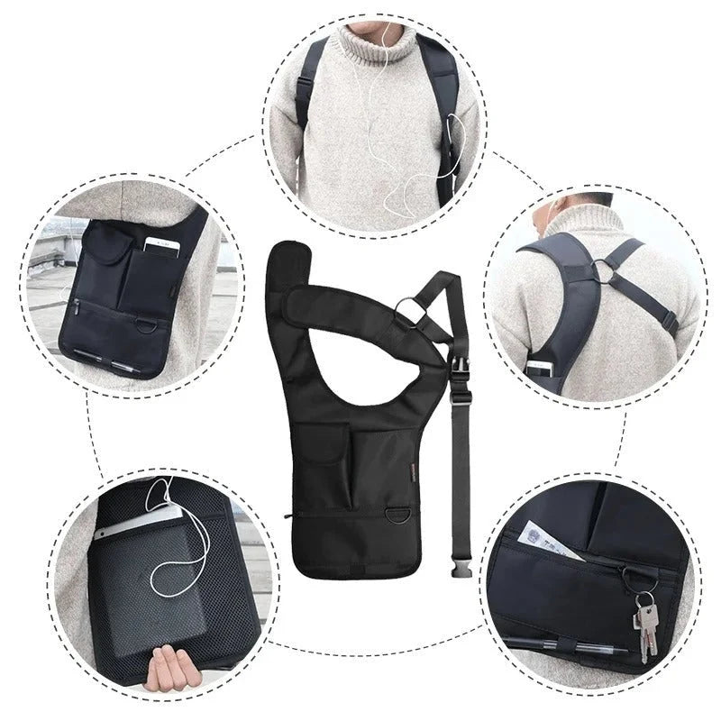 Chest Bag Concealed Anti-Theft Waterproof Nylon & Breathable Mesh