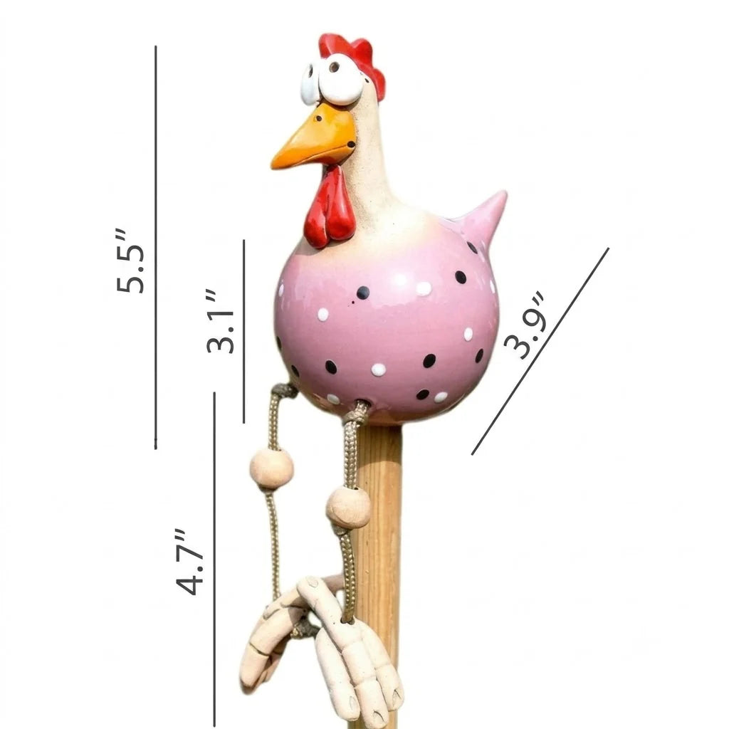 Chicken Garden Decor Hand-Painted Resin Dangling Legs