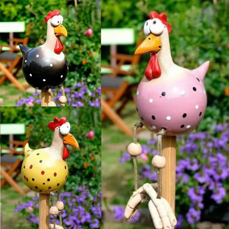 Chicken Garden Decor Hand-Painted Resin Dangling Legs