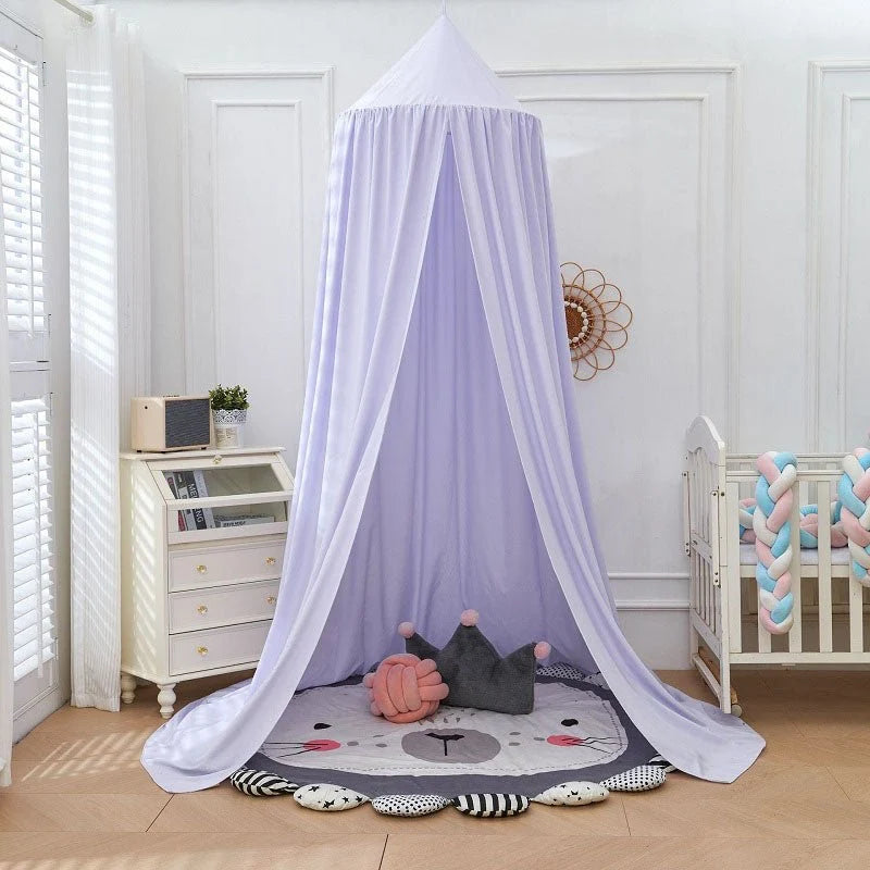 Children’s Bed Canopy Breathable Polyester-Cotton Blend Ceiling Mounting Kit Included