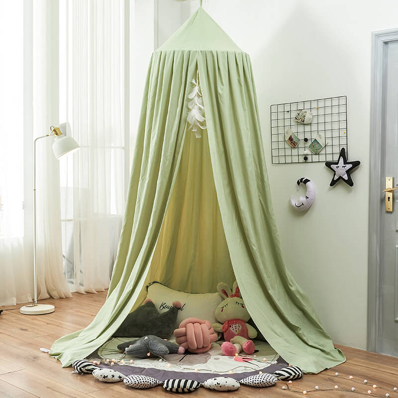 Children’s Bed Canopy Breathable Polyester-Cotton Blend Ceiling Mounting Kit Included