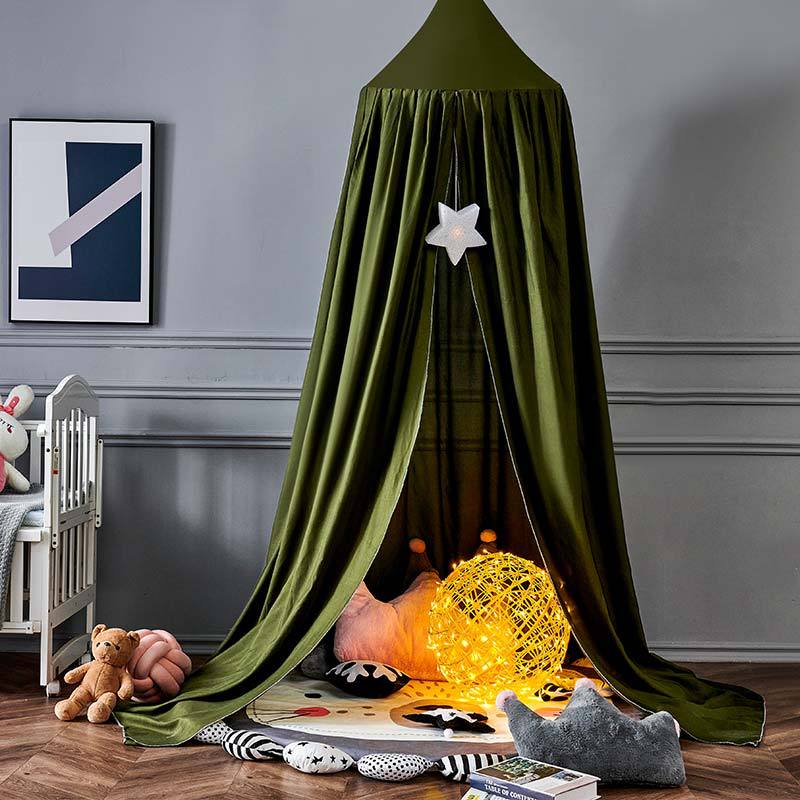 Children’s Bed Canopy Breathable Polyester-Cotton Blend Ceiling Mounting Kit Included